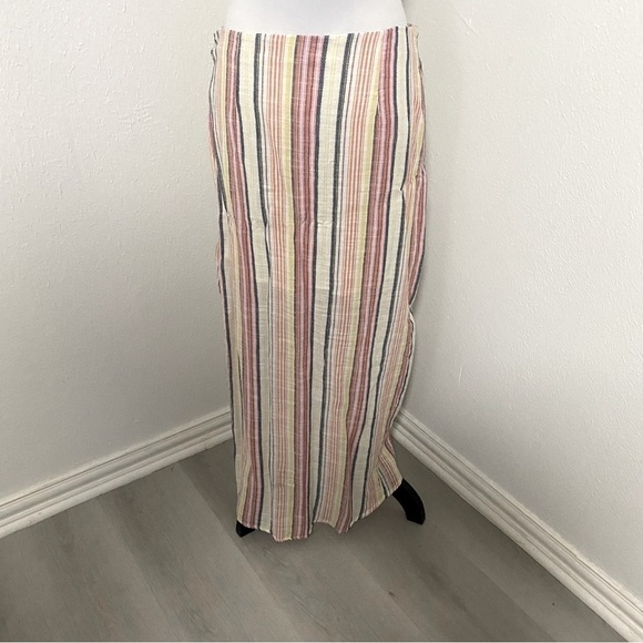 Free People Women’s Aubrey Sarong Vertical Multi Stripe High-Low Skirt Sz 12 NWT - Picture 12 of 12